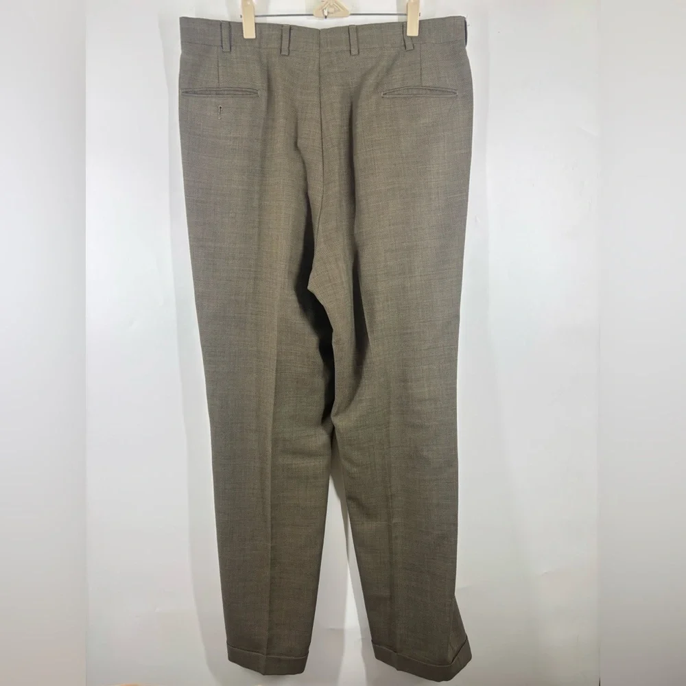 Vintage Brooks‎ Brothers Wool Two-Button Suit Brown Black L